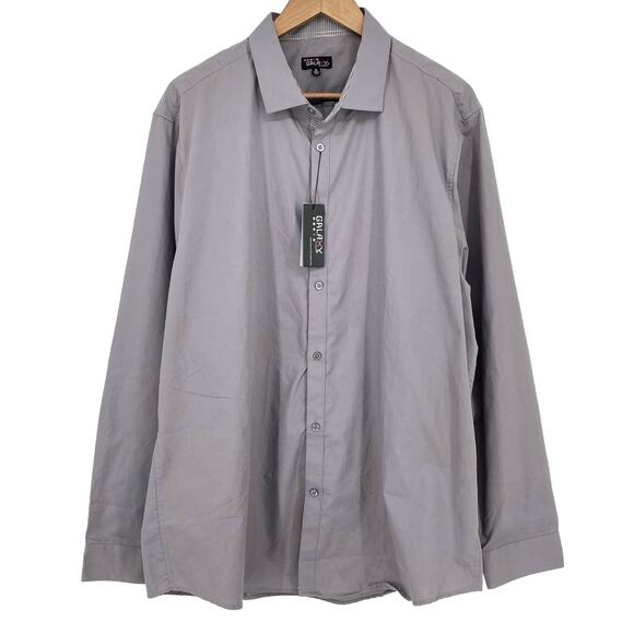 GALAXY BY HARVIC NWT Men's Long Sleeve Button Shirt Grey Size XL Business Casual - Picture 1 of 6